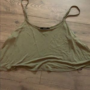 Olive green crop tank